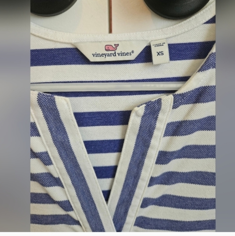 Vineyard Vines Navy and White Striped Mini Dress - Picture 4 of 6